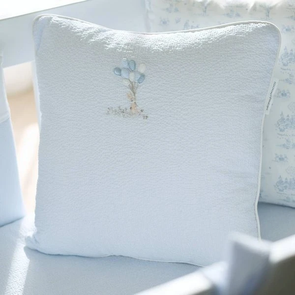 Kussen geborduurd lijnen 